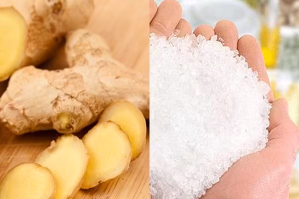 Bên cạnh đó, bạn có thể sử dụng phương pháp kết hợp giữa muối và gừng để điều trị viêm khớp cổ tay. Ảnh: chudesuckhoe.