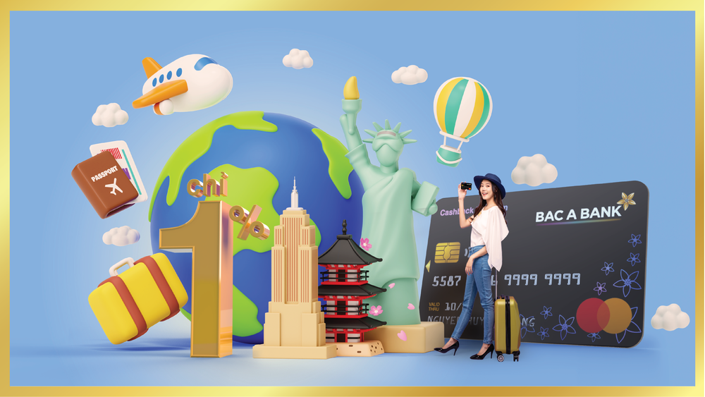 The tin dung quoc te BAC A BANK ap phi giao dich ngoai te chi 1%
