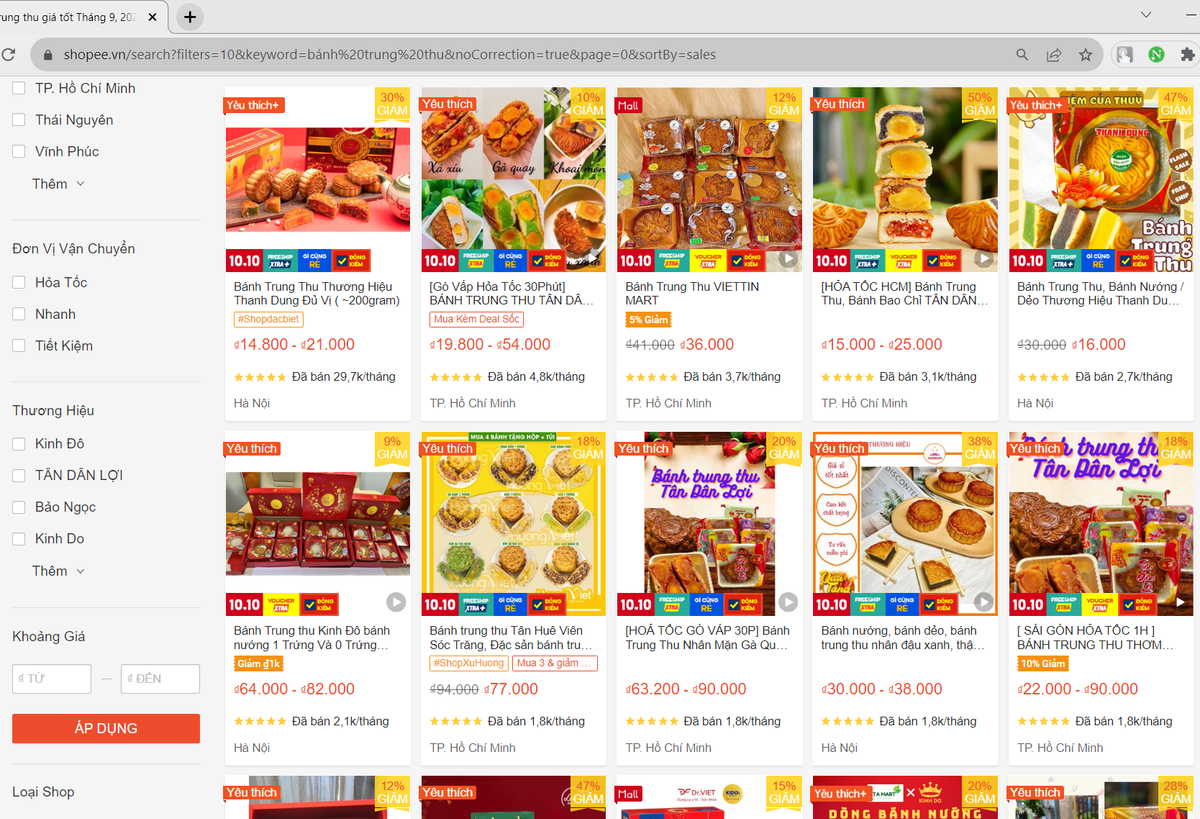 Suc mua yeu, banh Trung Thu dua nhau giam gia?