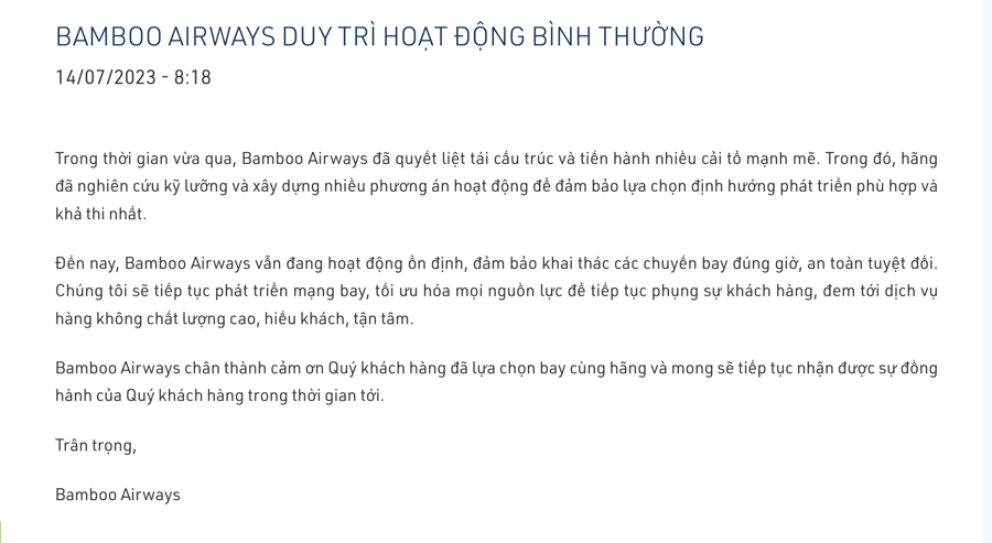 Tai cau truc, Bamboo Airways noi gi ve “tin don” bat on?-Hinh-2