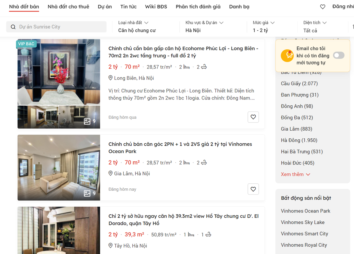 Gia chung cu Ha Noi leo thang, 2 ty dong mua duoc can ho gi?