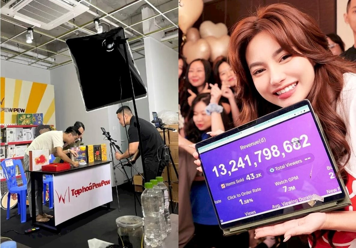 "Chiến thần” đã làm gì khiến dân mạng đảo điên mua sắm đến vậy? Streamer PewPew (trái) và KOL Diệp Lê. Ảnh: FBNV.