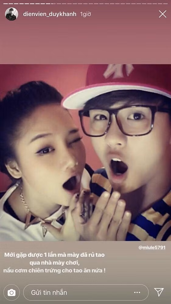 Đúng ngày kỷ niệm tình bạn 6 năm, Duy Khánh chơi 'lạ' với Miu Lê Dung ngay ky niem tinh ban 6 nam, Duy Khanh choi 'la' voi Miu Le