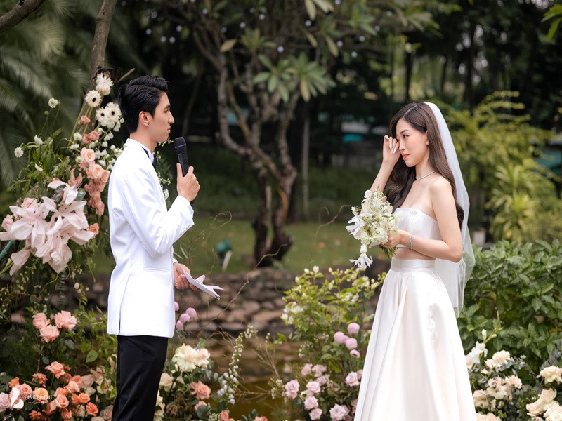 Vào buổi chiều ngày 21/10, cặp đôi tổ chức tiệc cưới riêng tư. Ảnh: Linh Lê Chí