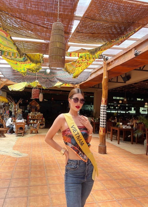 Hoa hậu Thiên Ân là người đẹp Việt có thời gian chuẩn bị ngắn nhất cho cuộc thi Hoa hậu Hòa bình Quốc tế. Ảnh: FBNV