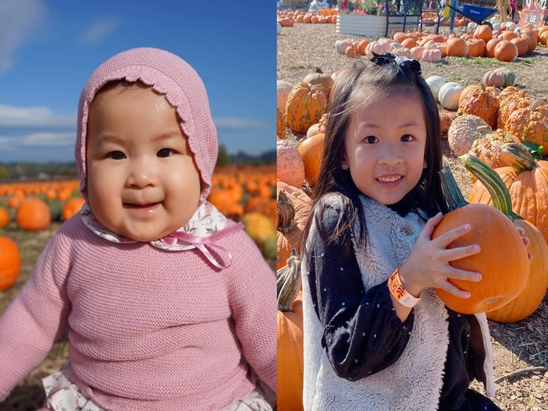 Ngày nhỏ, bé Phoebe rất bụ bẫm. Hiện tại, cô nhóc có gương mặt nhỏ nhắn, chân dài miên man. Ảnh: FBNV