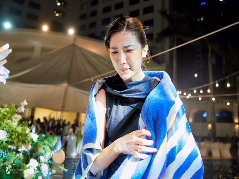 Trước đó, Lương Thanh làm phù dâu trong đám hỏi Phương Nga và Bình An. Ảnh: Lê Chí Linh