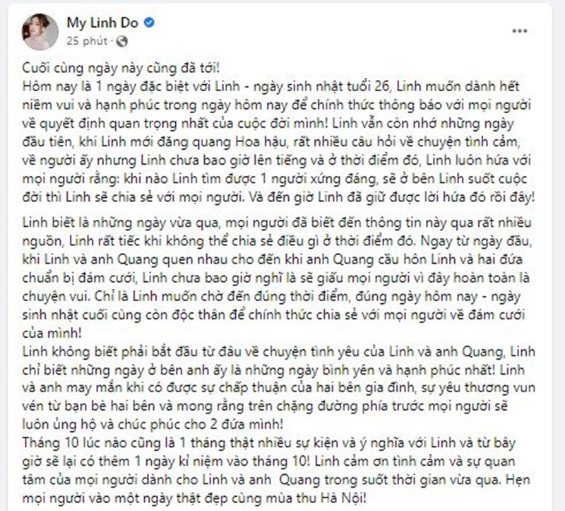 Do My Linh khoe anh cuoi voi thieu gia Do Vinh Quang-Hinh-2