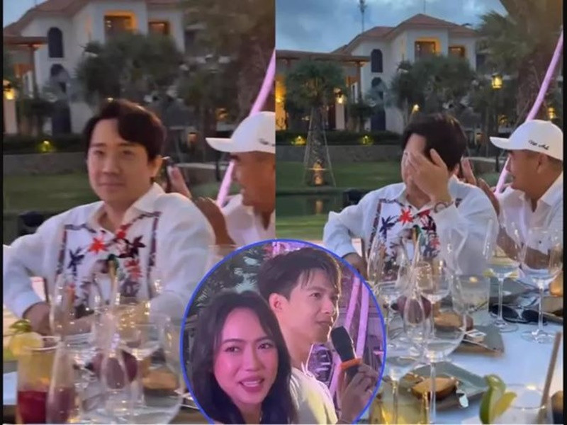 Đáng chú ý, một số khoảnh khắc của Trấn Thành trong bữa tiệc gây hiểu nhầm rằng nam danh hài khóc. Ảnh: Vietnamnet