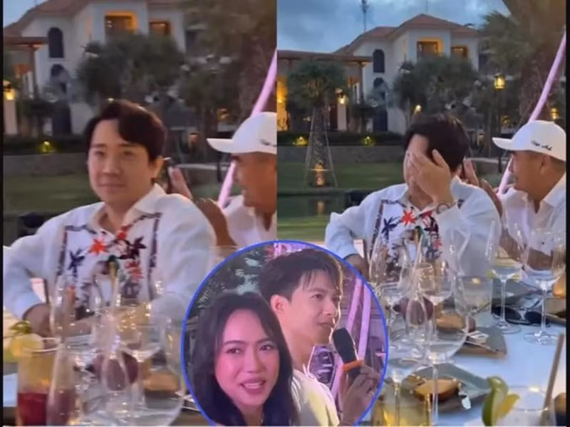 Đáng chú ý, một số khoảnh khắc của Trấn Thành trong bữa tiệc gây hiểu nhầm rằng nam danh hài khóc. Ảnh: Vietnamnet