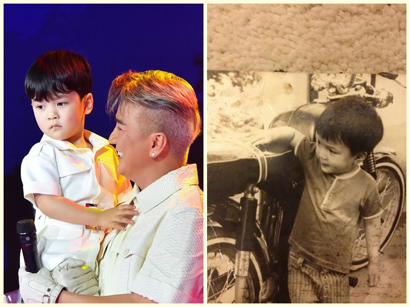  Đàm Vĩnh Hưng vừa công khai con trai Polo Huỳnh. Diện mạo của bé Polo nhanh chóng gây chú ý. Nhiều người cho rằng cậu nhóc giống Mr Đàm ngày còn nhỏ (phải). Ảnh: Người lao động, Saostar