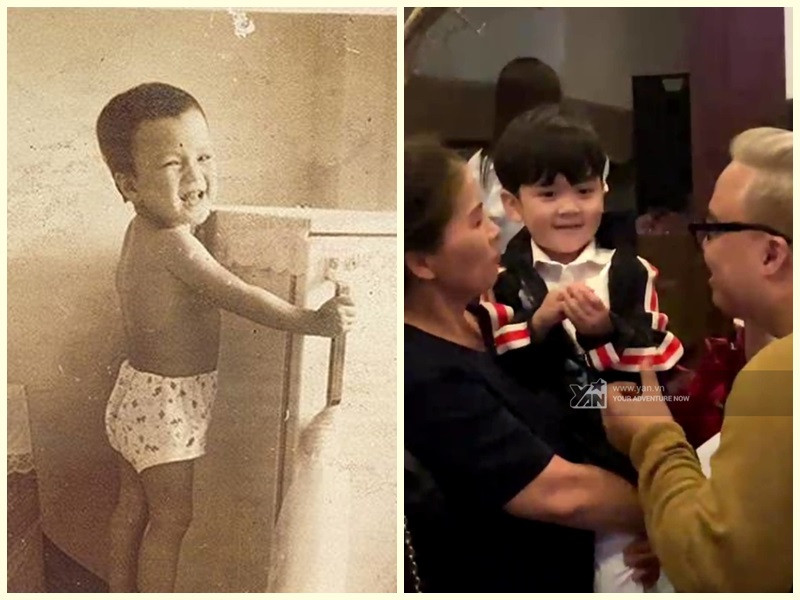 Nụ cười "cha nào con nấy" của Đàm Vĩnh Hưng và bé Polo. Ảnh: Yan, VTC