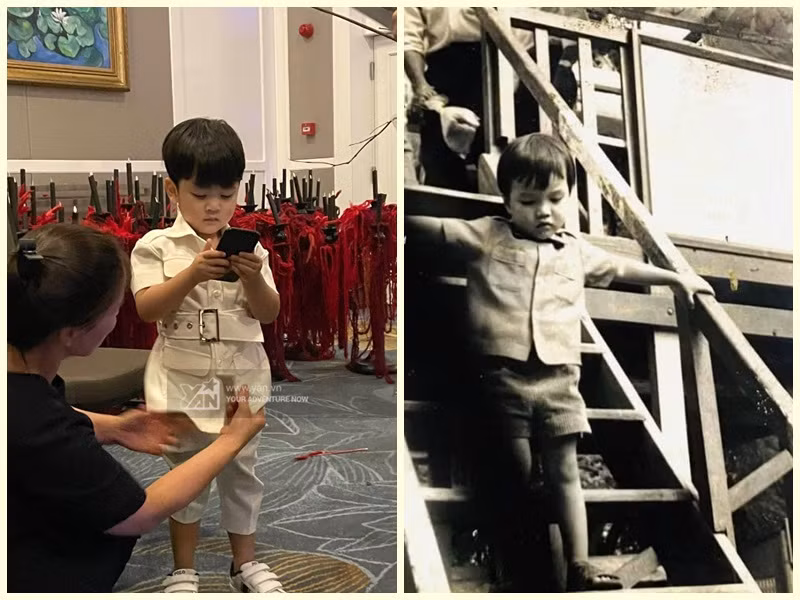 Đàm Vĩnh Hưng ngày còn bé và con trai 3 tuổi đều có gương mặt bụ bẫm. Ảnh: Yan, Công lý xã hội