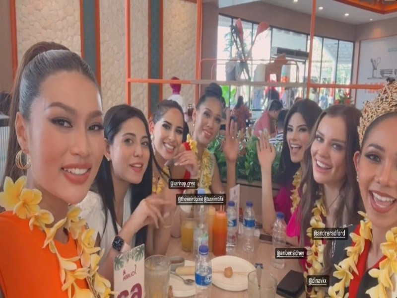 Thiên Ân nhanh chóng làm quen với các thí sinh khác. Ảnh: FBNV