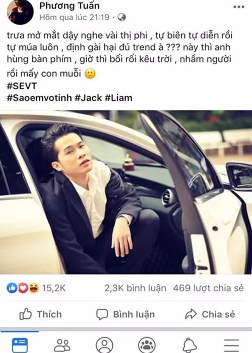 Ngày còn hoạt động trong công ty quản lý của K-ICM, Jack cũng vướng ồn ào. Cụ thể, tháng 5/2019, một cư dân mạng tự nhận từng yêu Jack, tố Jack lăng nhăng, thậm chí còn làm cho một cô gái có bầu. Giữa lùm xùm, Jack khẳng định bị vu oan. Ảnh: Vietnamnet