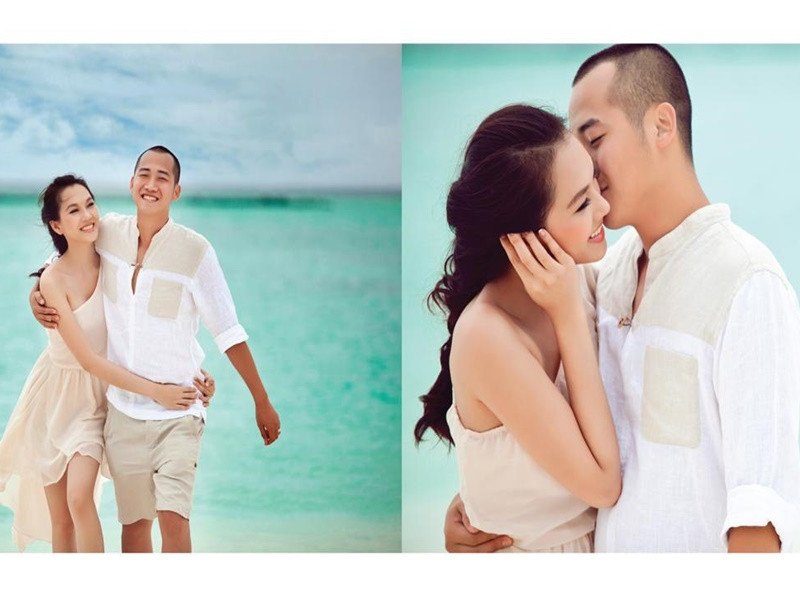 Xinh đẹp, trẻ trung, Ngọc Thạch khiến thiếu gia Đỗ Bình Dương mê mẩn. Cả hai kết hôn vào năm 2013. Ảnh: FBNV