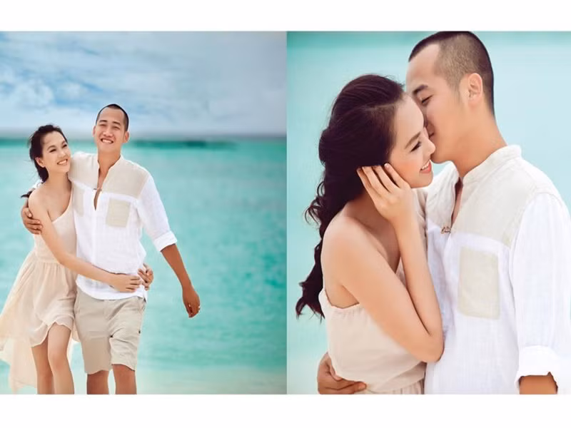 Xinh đẹp, trẻ trung, Ngọc Thạch khiến thiếu gia Đỗ Bình Dương mê mẩn. Cả hai kết hôn vào năm 2013. Ảnh: FBNV