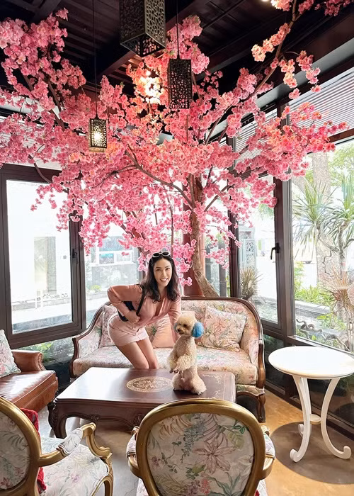 Quỳnh Thư vui vẻ tận hưởng cuộc sống độc thân, giàu có. Ảnh: FBNV