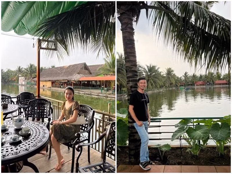 Sau hôn lễ, vợ chồng Tiết Cương thường xuyên đăng ảnh ở cùng địa điểm nhưng không nhắc về nhau. Ảnh: Bảo vệ công lý