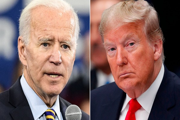 Được biết, ông Joe Biden (trái) hiện là ứng viên đại diện cho Đảng Dân chủ, còn Tổng thống đương nhiệm Donald Trump hiện là ứng viên đại diện cho Đảng Cộng hòa tham gia cuộc đua vào Nhà Trắng năm 2020. Ảnh: CNN.