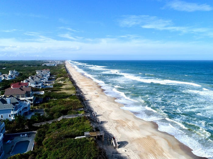 Đảo Outer Banks ở Bắc Carolina là một địa điểm nghỉ mát lý tưởng.