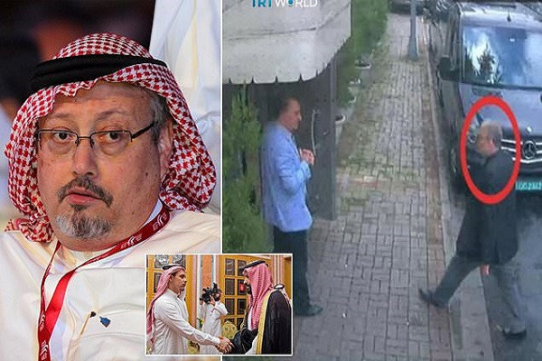 Như tin tức đã đưa, nhà báo Jamal Khashoggi mất tích hồi tháng 10/2018 khi vừa đến lãnh sự quán Saudi Arabia ở thành phố Istanbul (Thổ Nhĩ Kỳ). Giới chức Thổ Nhĩ Kỳ sau đó mở cuộc điều tra và kết luận rằng nhà báo này bị sát hại bên trong lãnh sự quán. Thi thể của ông Khashoggi hiện vẫn chưa được tìm thấy. Ảnh: Daily Mail.