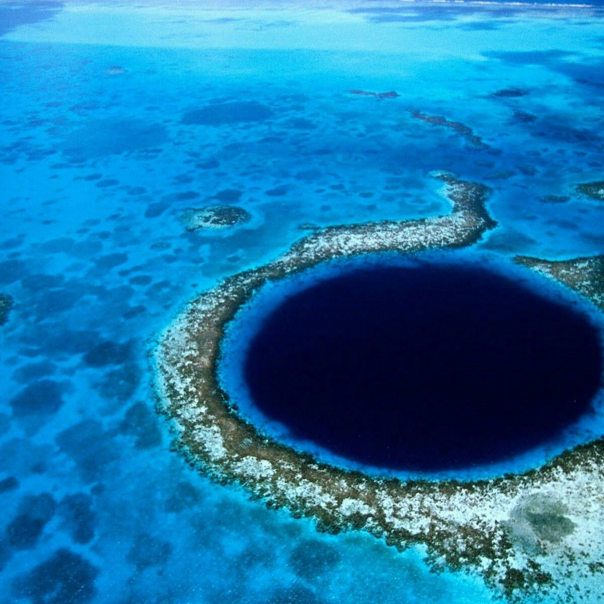 Blue Hole là các hố sụt dưới nước được tìm thấy ở nhiều nơi trên thế giới, nhưng nổi tiếng nhất là ở Biển Caribe. Những hố sụt sâu, tròn này có đặc điểm là màu xanh lam đậm, cực sâu. Ảnh: @Tripadvisor.