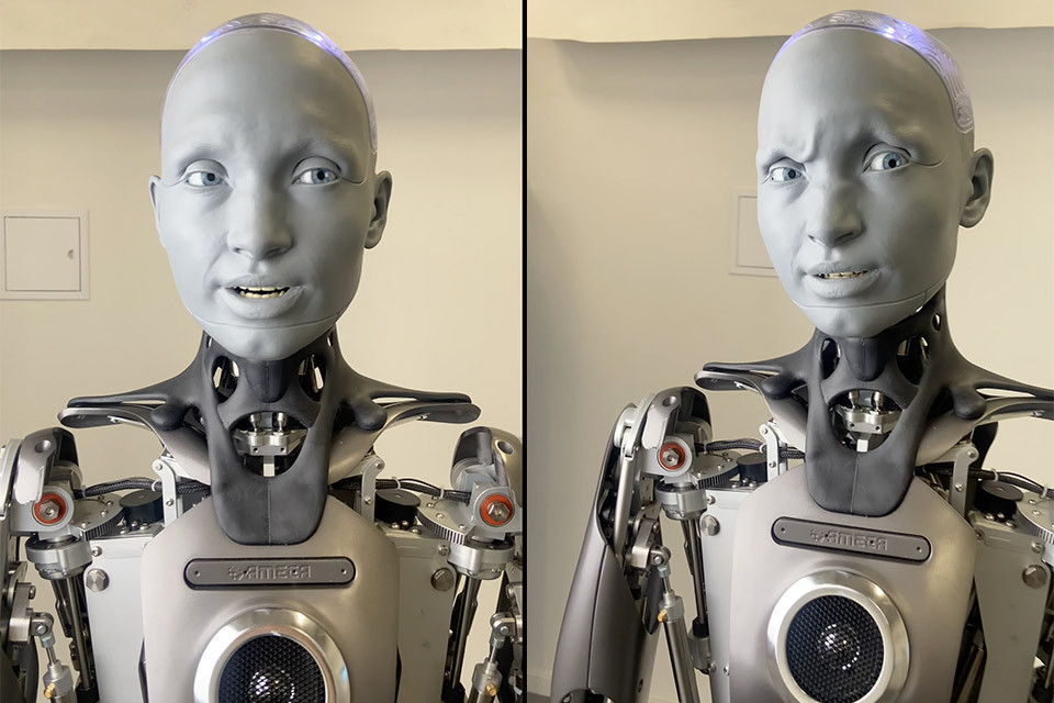 Ameca có thể nói được nhiều ngôn ngữ. Robot này được chế tạo để phục vụ cho mục đích nghiên cứu trong các lĩnh vực trí tuệ nhân tạo (AI), học máy và tương tác giữa người và robot. Ảnh: @TechEBlog.