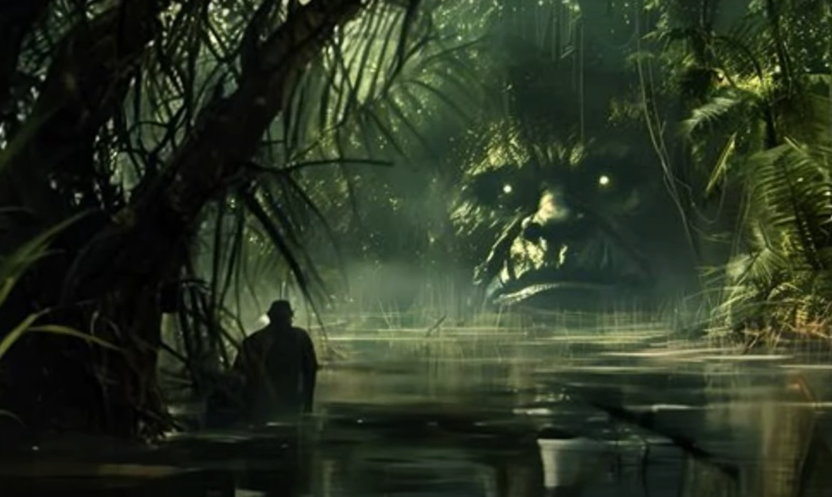 Cao hơn 2,13 mét, phủ đầy lông rối, với các ngón chân có màng và mùi hôi thối, quái vật đầm lầy Honey Island rình rập đầm lầy ở Giáo xứ St. Tammany của Louisiana. Ảnh: @World Bigfoot Central.