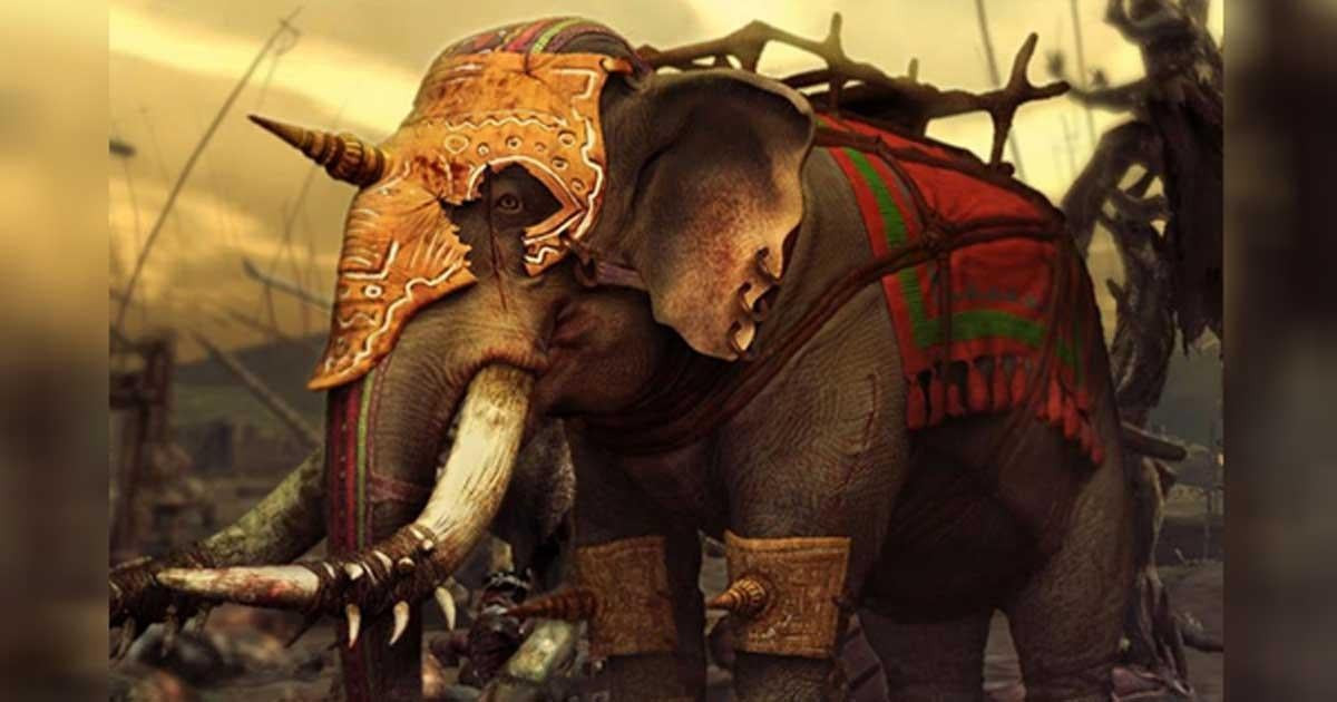  Chiến tranh cổ đại từng sử dụng voi làm "xe tăng". Voi chiến lần đầu tiên xuất hiện trong các trận chiến của người Ấn Độ vào năm 400 TCN. Sau đó, xu hướng chiến đấu này nhanh chóng lan rộng khắp thế giới cổ đại, khiến kẻ thù phải khiếp sợ mỗi khi voi chiến đi qua chiến trường. Ảnh: @Ancient Origins.