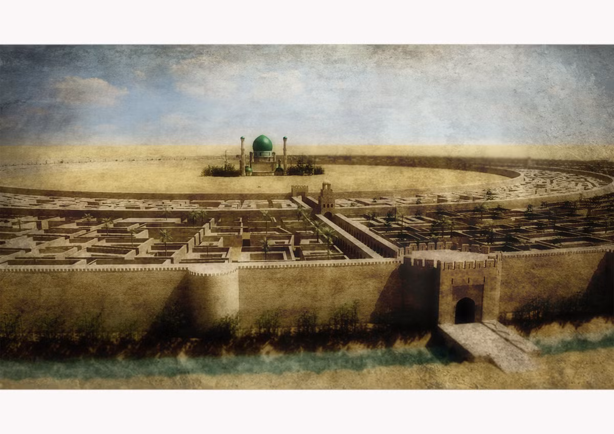 Dự án đô thị vĩ đại Baghdad có quy mô rất rộng lớn và chặt chẽ: hàng gạch dài nhất của nó bao gồm tới 162.000 viên gạch, tường vòng ngoài là các bức tường có lỗ châu mai cao gần 2,9m, bên hông là các pháo đài và ngoài cùng là một hào nước sâu. Ảnh: najielmir.com.