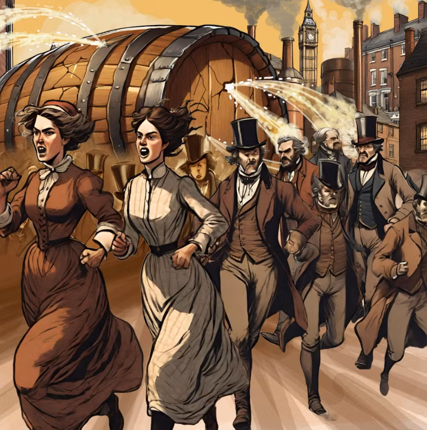 Sự cố này đã khiến 323.000 gallon Anh bia (tương đương 1.470.000 lít bia) đổ xuống, tạo ra một con sóng cao gần 5 m phá hủy bức tường phía sau của nhà máy bia, rồi tràn vào một khu ổ chuột được gọi là St Giles rookery. Ảnh: @The Curious Rambler.