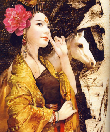 Thái Bình công chúa từ nhỏ đã thích quyền lực, Võ Tắc Thiên nhận thấy cô con gái này cho dù là tướng mạo hay tính cách đều rất giống mình nên sau khi chấp chính luôn đem con gái theo bên cạnh mình, tham dự nghị chính, chỉ có điều không cho công chúa xuất hiện trước công chúng. Ảnh: baidu.com.