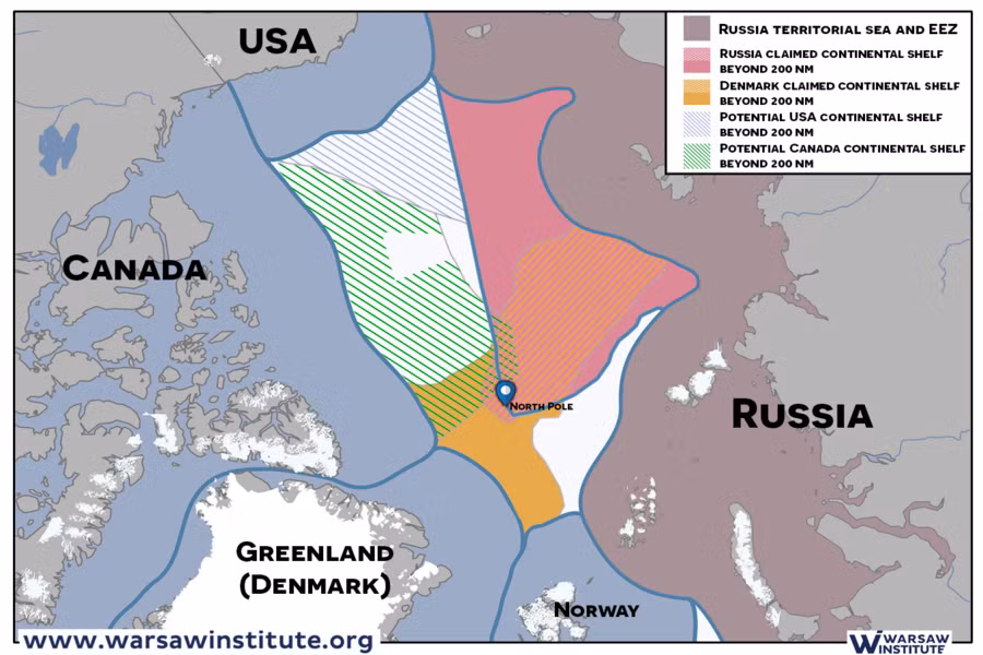 Hãng tin NRK của Na Uy đưa tin:” Mục tiêu của Nga là muốn chứng tỏ rằng, họ có khả năng tiếp cận vùng Bờ Đông nước Mỹ”. Ảnh: @Warsaw Institute.