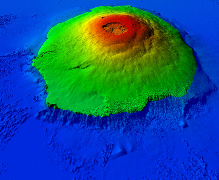Nằm ở bán cầu tây của sao Hỏa, giữa vùng núi lửa Tharsis và Amazonis Planitia, Olympus Mons cao hơn đỉnh Everest gần gấp 3 lần. Ảnh: @A.Hildenbrand/Geops/CNRS.