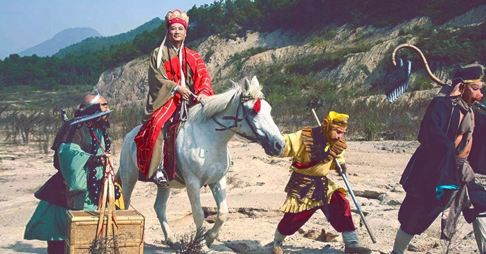 Thầy trò Đường Tăng đi Tây Thiên thỉnh kinh. Ảnh: Đại Kỷ Nguyên.