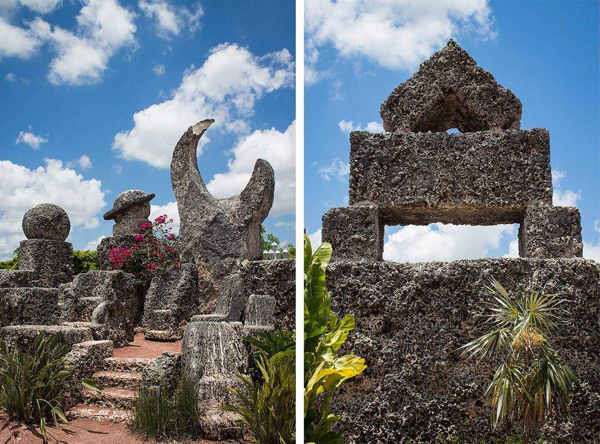 Lâu đài San hô chứa nhiều kỳ quan bao gồm đồng hồ mặt trời, ghế bập bênh bằng đá, bàn đá hình trái tim nặng 226 kg (đại diện cho tình yêu đã mất), và một cánh cổng nặng 9 tấn được làm để quay chỉ bằng một cú chạm nhẹ. Ảnh: @Ex Utopia.
