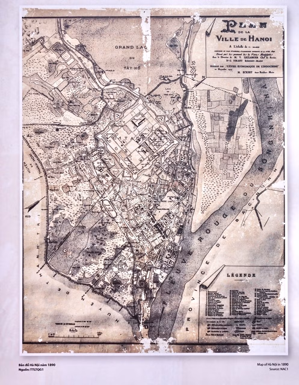 Bản đồ Hà Nội năm 1890.