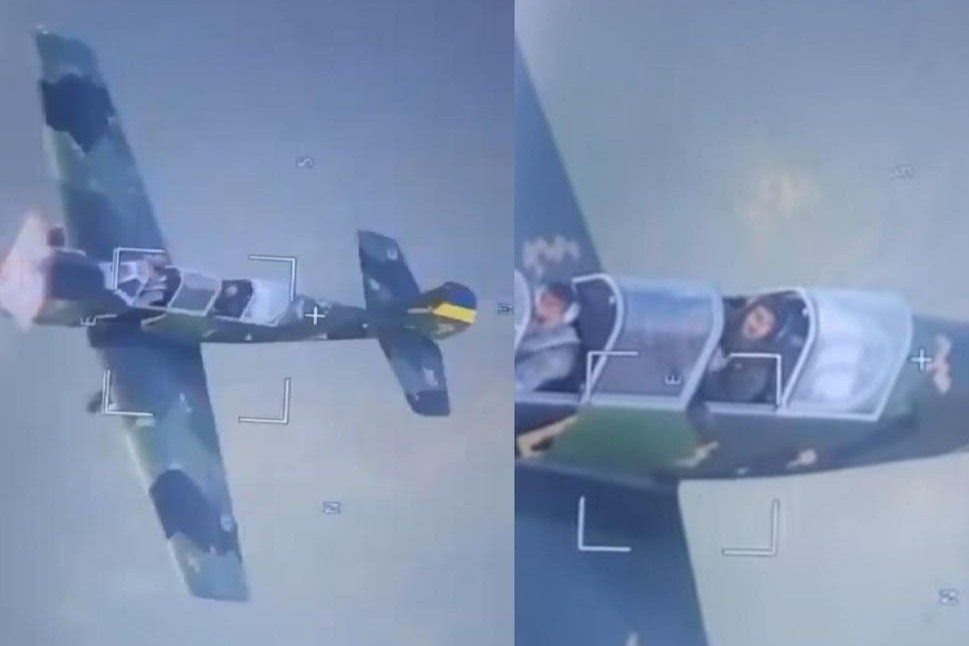 Đây là chiếc Yakovlev Yak-52 thứ hai săn lùng các chiếc UAV của Nga xuất hiện trên bầu trời Ukraine. Trước đó từ tháng 5 đến tháng 8/2024, một chiếc Yak-52 khác của Ukraine từng bất ngờ xuất hiện, liên tục bắn hạ số lượng lớn UAV của Nga trên bầu trời vùng Kherson Oblast. Ảnh:@forcesnews. 