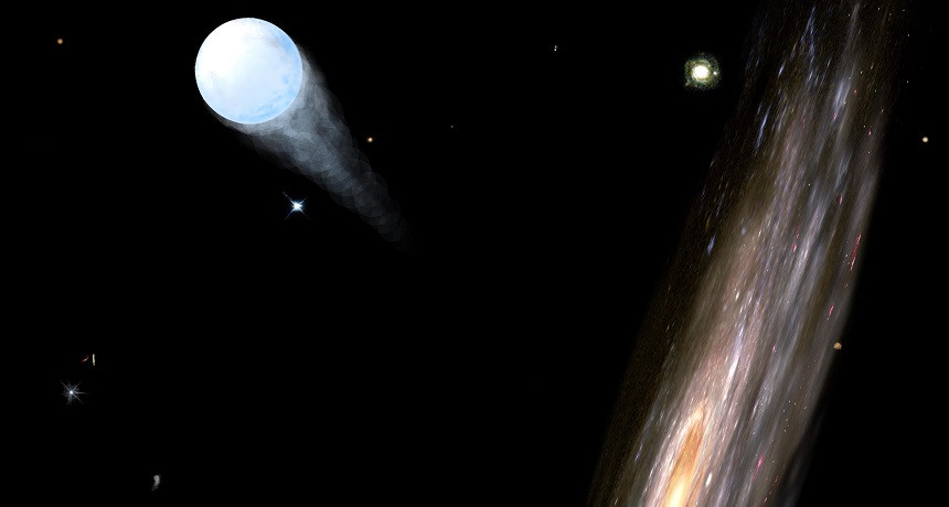 Thay vì chế tạo các con tàu vũ trụ chỉ chở được một số ít người trong số họ qua không gian như những phi hành gia, những người ngoài hành tinh này có thể dùng các “tàu vũ trụ” ngôi sao này đưa tất cả mọi người cùng đi, cùng với Hệ Mặt trời nhỏ của họ du hành qua không gian.Ảnh: @Science News Explores.