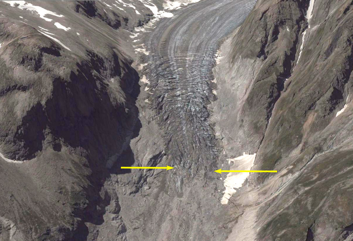 Điển hình là vào mùa hè năm 2023, các nhà khảo cổ học đã phát hiện ra tàn tích một chiếc xe trượt tuyết thế kỷ 20 xuất hiện từ sông băng Cavagnöö đang tan chảy ở Thụy Sĩ. Ảnh: @From a Glaciers Perspective.