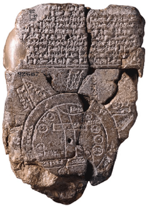 Imago Mundi, còn được gọi là "Bản đồ thế giới Babylon", được cho là bản đồ thế giới lâu đời nhất từng được tìm thấy. Ảnh:@ResearchGate.