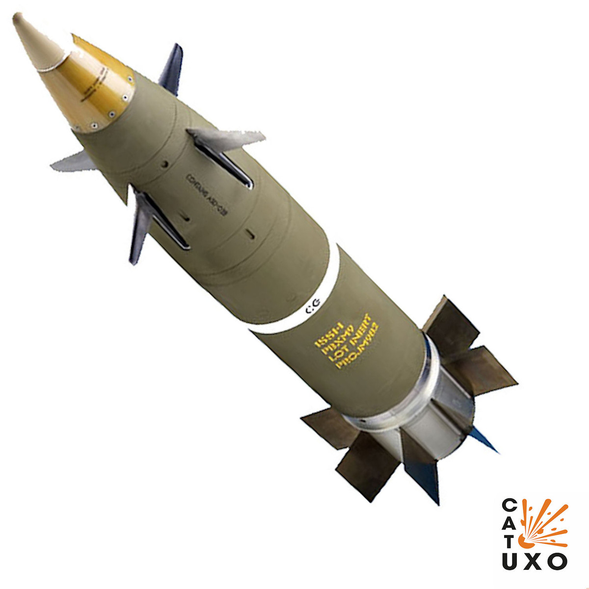 M982 Excalibur là đạn pháo dẫn đường tầm xa 155mm, được phát triển thông qua sự hợp tác giữa Raytheon Missiles &amp; Defense và BAE Systems Bofors. Được giới thiệu với Quân đội Mỹ vào năm 2007, nó được thiết kế để mang lại độ tàn phá chính xác trong môi trường chiến đấu phức tạp. Ảnh: @CAT-UXO.