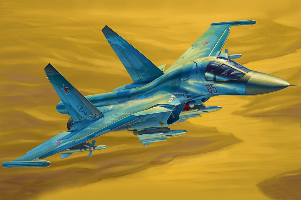 Khả năng hoạt động ở độ cao thấp của Su-34 được tăng cường nhờ radar theo dõi địa hình và khung máy bay được gia cố chắc chắn, được thiết kế để chống lại các vũ khí hỏa lực nhỏ và mảnh đạn. Ảnh: @Military Watch Magazine.