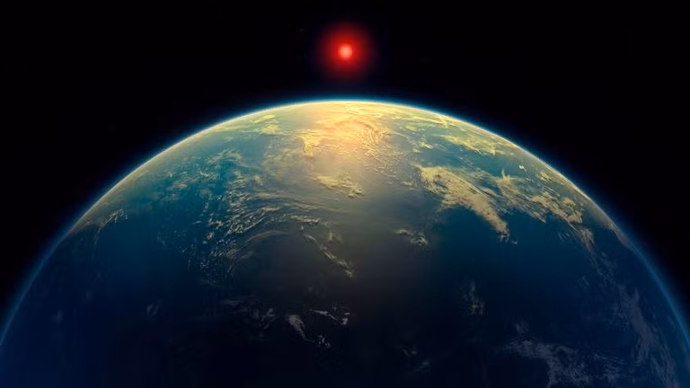 Sử dụng Kính viễn vọng không gian James Webb, nhóm nghiên cứu đã tìm thấy một dấu hiệu tiềm năng liên quan đến sự sống có trong bầu khí quyển của ngoại hành tinh tên là K2-18b. Ảnh: @Sky News.