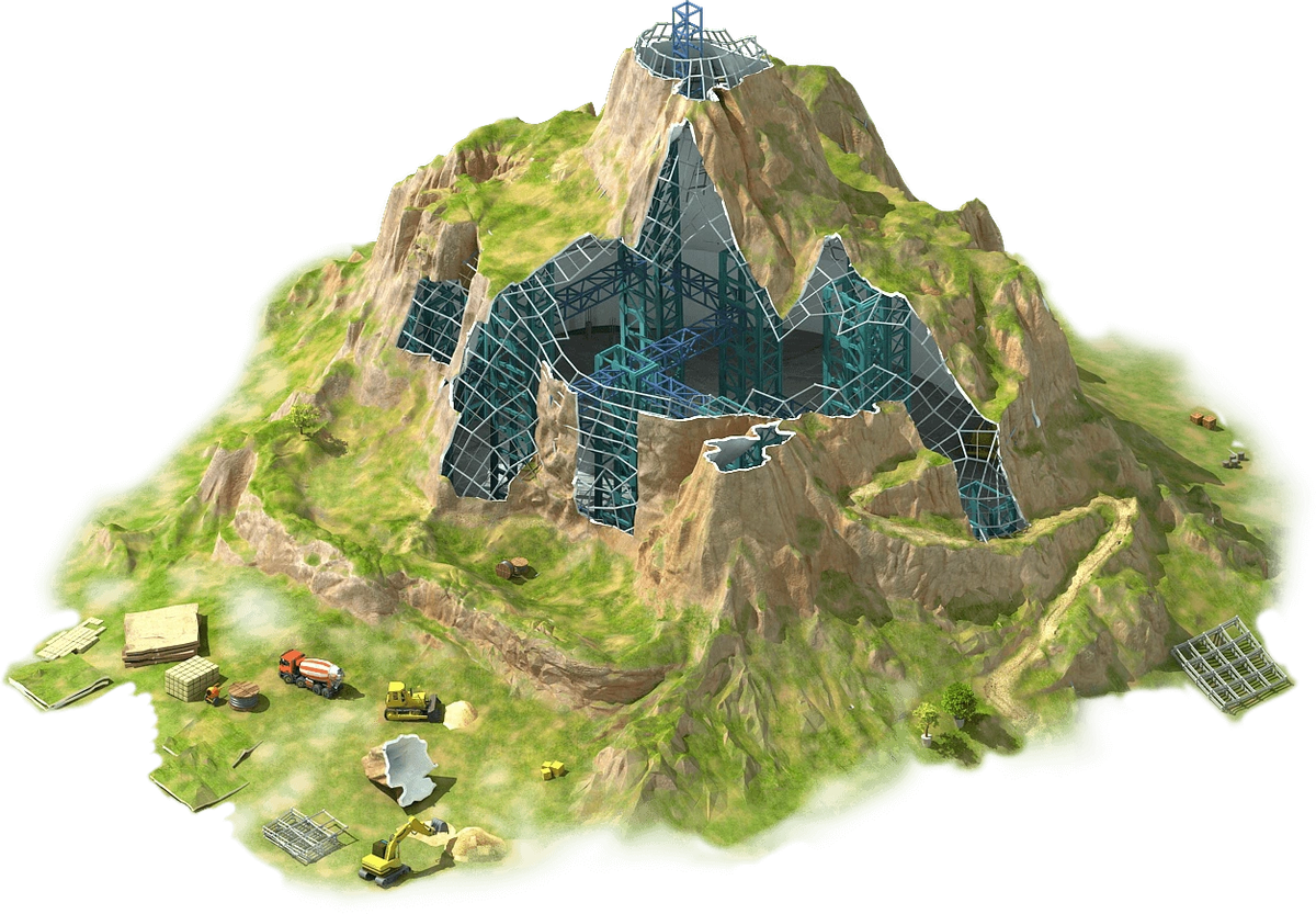 Thế giới công nghiệp hiện đại đã đề ra ý tưởng về ngọn núi nhân tạo. Năm 2009, kiến trúc sư người Đức Jakob Tigges đã đề xuất xây dựng một ngọn núi cao 1.000 mét tên là Berg tại một địa điểm Sân bay Templelhof ở Berlin. Ảnh: @Megapolis Wiki.