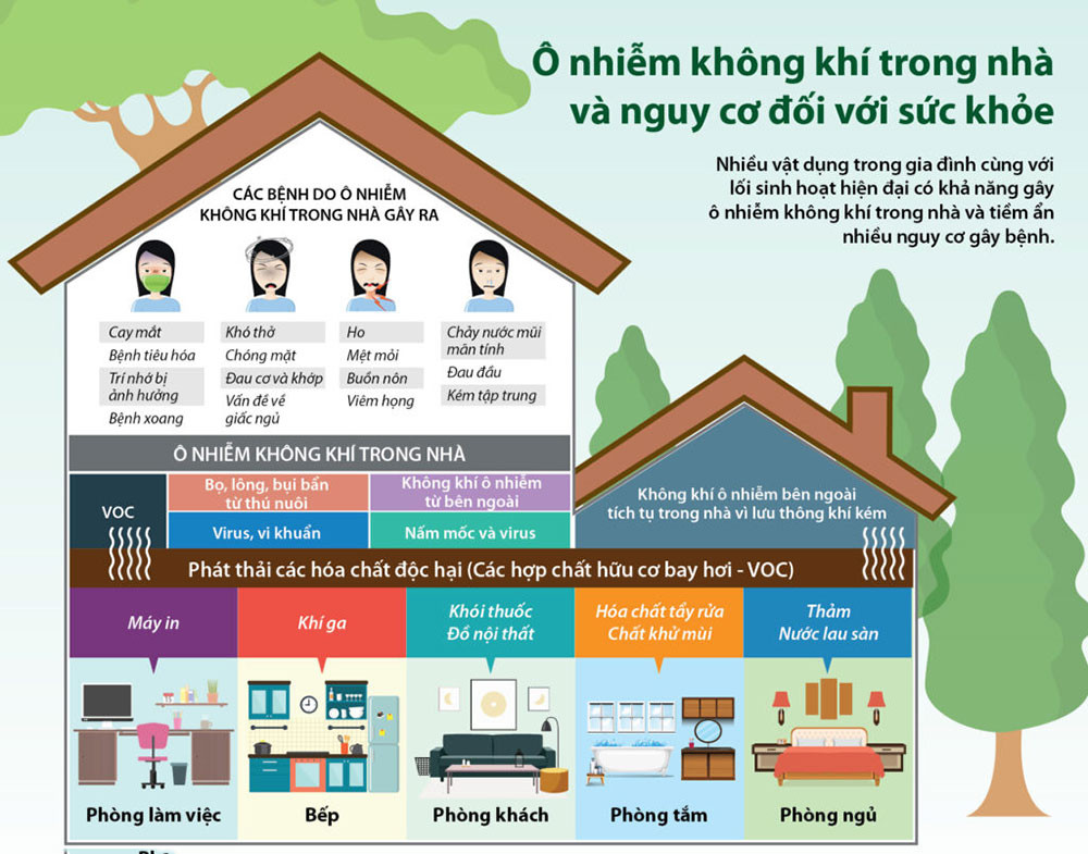 Theo bà Nguyễn Thị Anh Thư, cán bộ của GreenID, ô nhiễm không khí trong nhà thường khó nhận biết vì chúng ta ở trong môi trường đó lâu, quen dần với mùi cũng như cảm giác khó chịu, ẩm ướt...