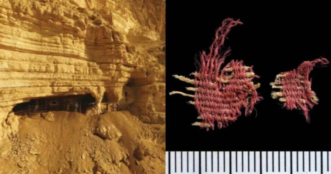 Bằng cách sử dụng công nghệ phân tích carbon-14, nhóm chuyên gia khảo cổ xác định, mảnh vải này có niên đại từ Thời Kỳ Đồ Đồng Giữa. Ảnh: @Cơ quan Cổ vật Israel (IAA).