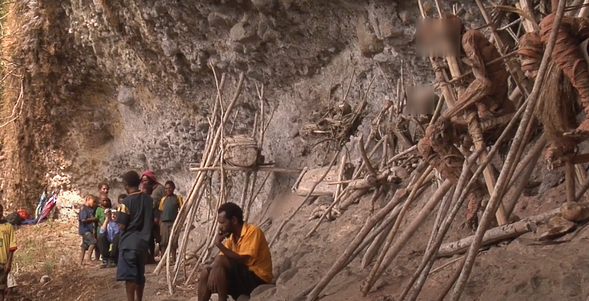 Tục ướp xác không chỉ được thực hiện ở Ai Cập. Trên thực tế, các bộ lạc ở vùng Cao nguyên nhiệt đới Papua New Guinea cũng có cách ướp xác riêng. Trong khi người Ai Cập cổ đại sử dụng muối, gia vị, thảo mộc để làm khô nước từ xác chết, thì người Papua lại có cách làm khác. Ảnh: @healingseekers.