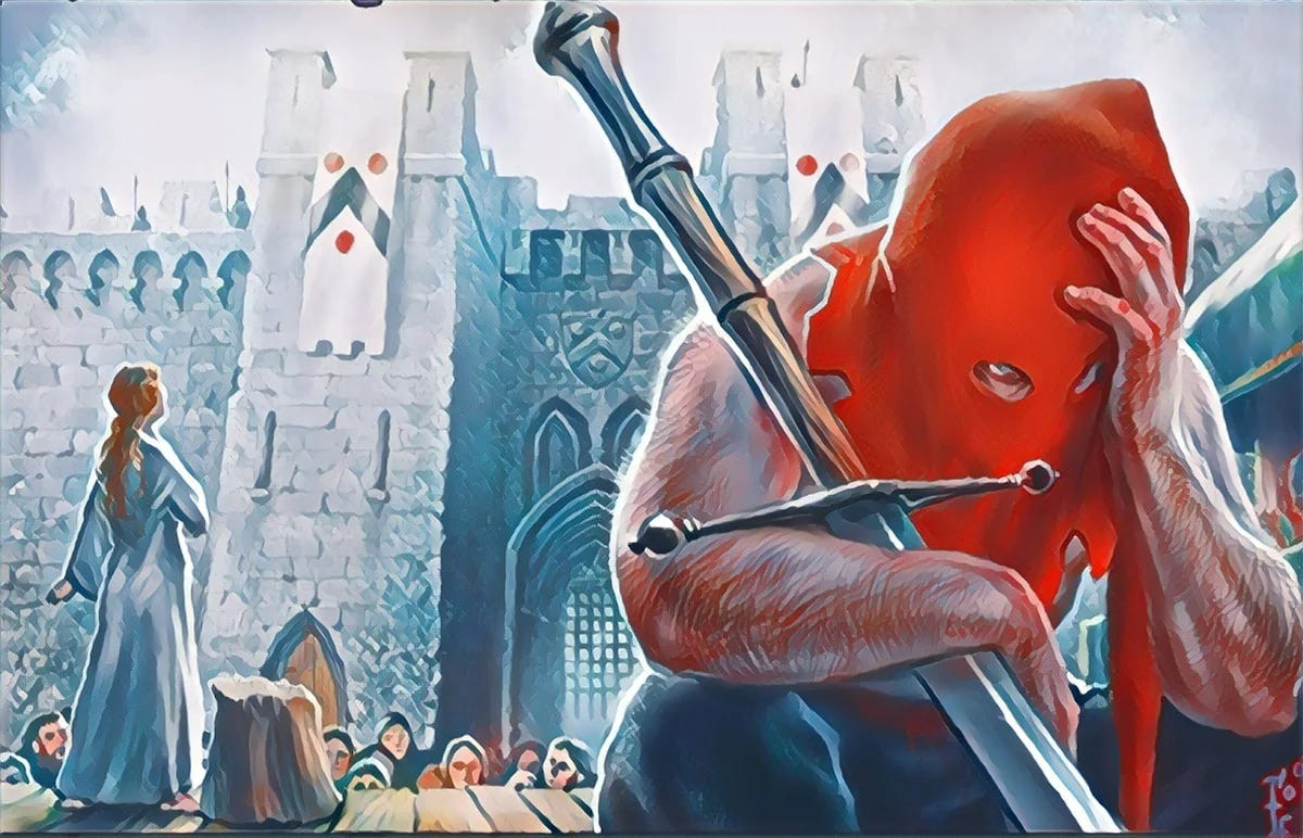 Mydlář là một nhân vật khét tiếng vì vẻ ngoài u ám của mình. Trong các cuộc hành quyết, ông đeo một chiếc mặt nạ trùm đầu màu đỏ được chế tác đặc biệt che kín khuôn mặt. Ảnh: @slowfoto.